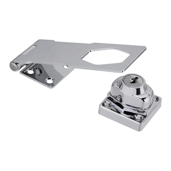 National Hardware National Hardware Chrome-Plated Die-cast Zinc/Steel 4-1/2 in. L Keyed Hasp Lock 1 pk N183-780 - main